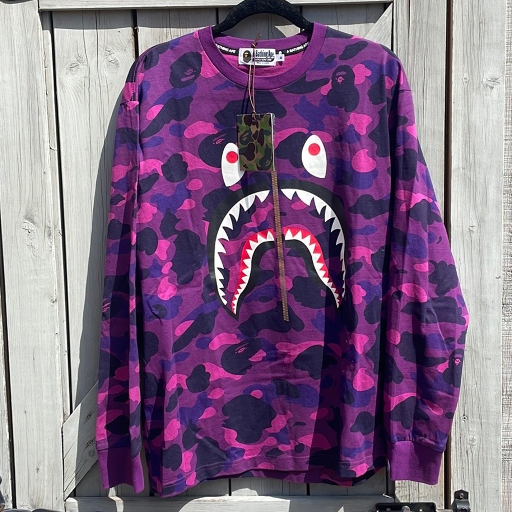 A Bathing Ape Camo Shark long sleeve